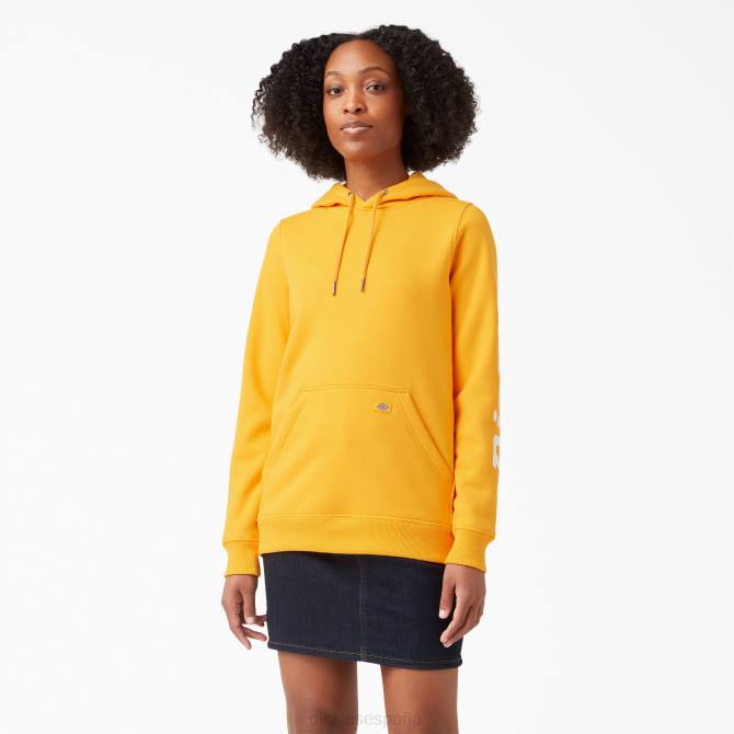 jersey pesado con logo en la manga mujer Dickies amarillo radiante (r2y) N8N02312 vestir