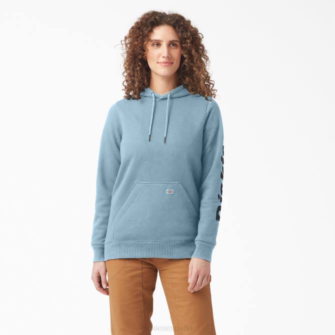 jersey pesado con logo en la manga mujer Dickies azul claro (ue) N8N02304 vestir