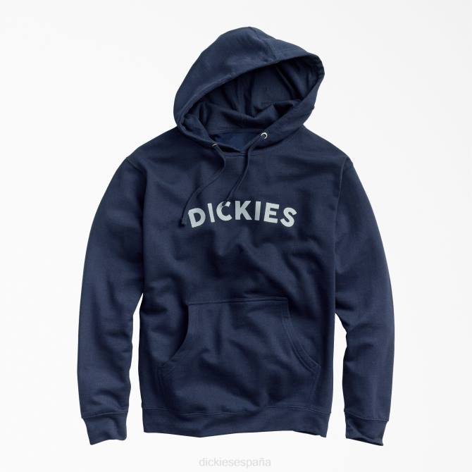 sudadera con capucha y logo de bloques hombres Dickies azul marino oscuro (dn) N8N01139 vestir