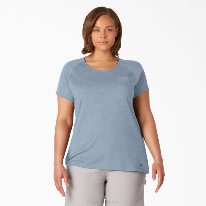 camiseta de manga corta más refrescante mujer Dickies niebla azul (fe) N8N01589 vestir